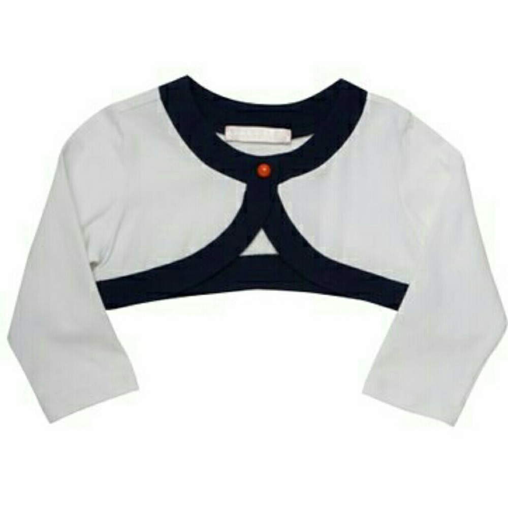 Biscotti NWT White & Navy Blue Cardigan Top